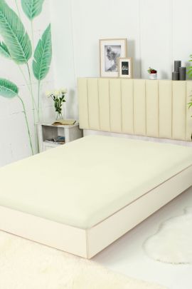 Простыня трикотажная на резинке - Молоко