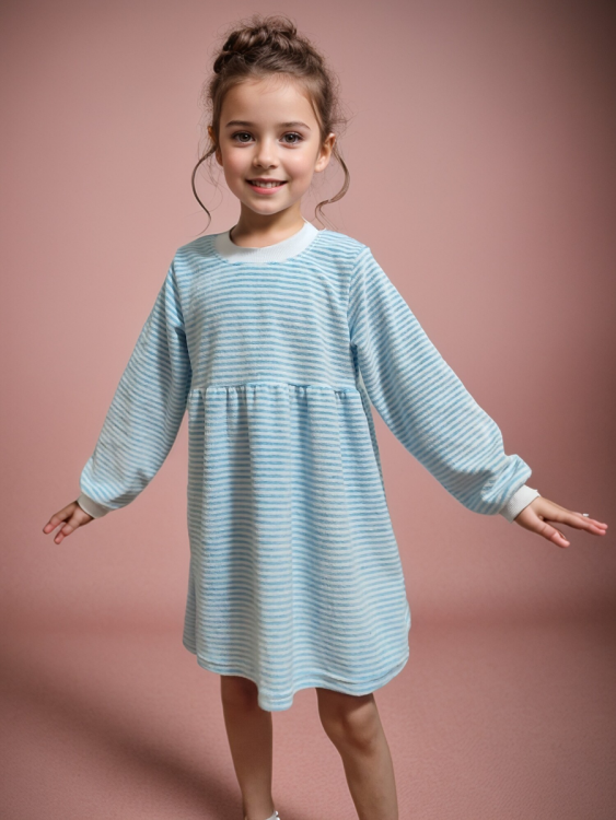 Платье Велюр с длинным рукавом 33054