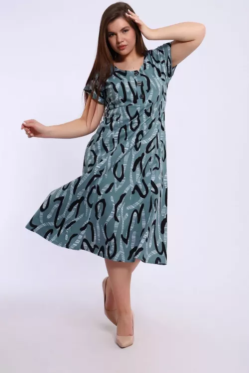 Платье 662449 черный, зеленый последний размер