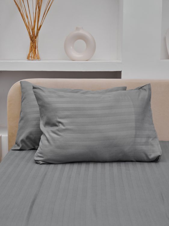 Комплект наволочек Микрофибра Страйп - Светлый серый