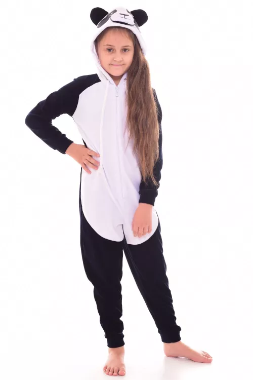 Пижама детская Кигуруми Панда 7-269 (темно-синий)