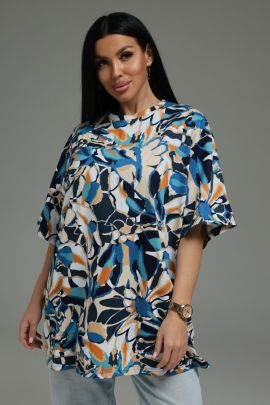 Анита-4 футболка женская (синие цветы)