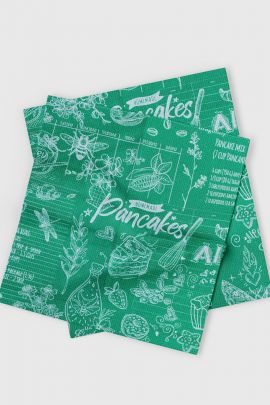 Полотенце кухонное из рогожки - Кафе, цвет зеленый