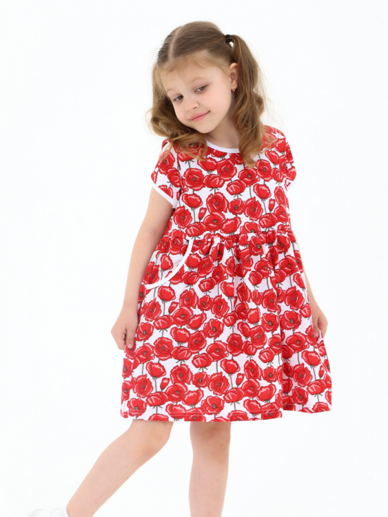 Платье Киска с карманами 33066 маки