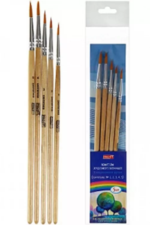 Набор кистей (синтетика №1,2,3,4,5) (НК-5562) последний размер