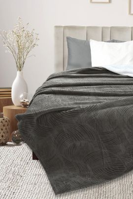 Покрывало-плед велсофт Флайфи ФФ-099 темно-серый