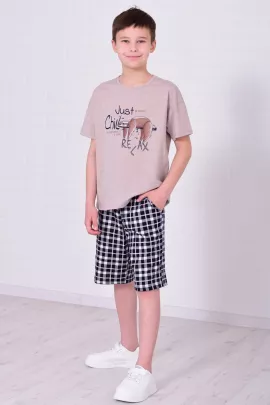 Пижама подростковая 11-070 (бежевый), Ленивец