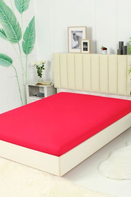 Простыня трикотажная на резинке - Красный