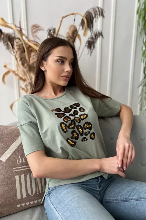 Футболка 8209 хаки последний размер