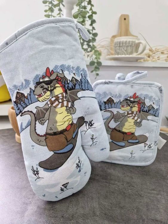 Набор рукавица и прихватка - Сноубордист