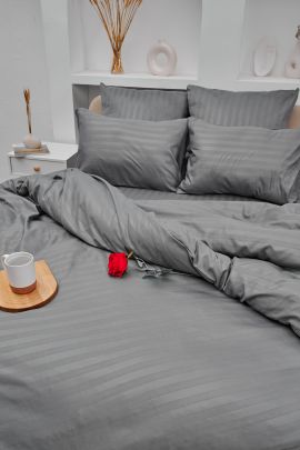 Пододеяльник Микрофибра Страйп - Светлый серый