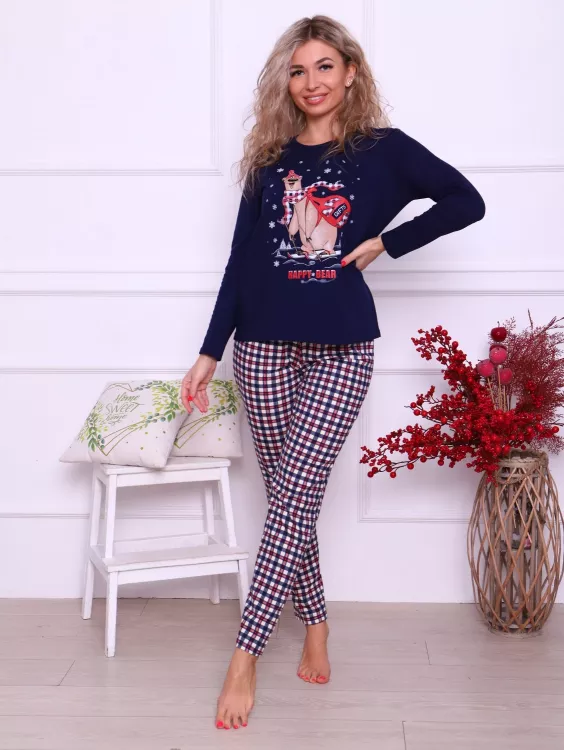 Пижама женская 5-320 (темно-синий) Лыжник