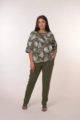 Костюм с брюками Мишель макси зеленый