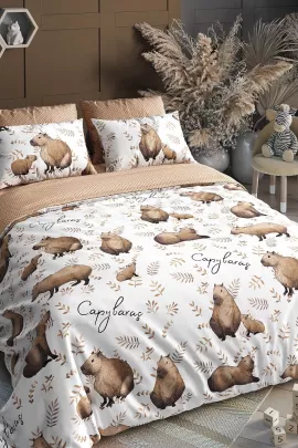 Капибары(светлый) КПБ поплин подростковый