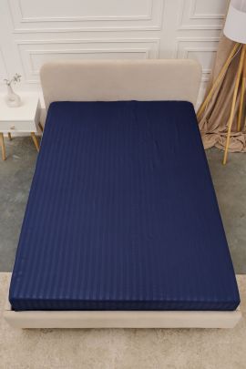 Простыня Микрофибра Страйп на резинке - Синий