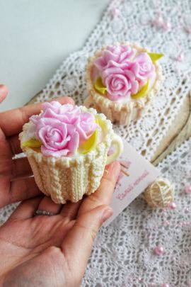 89607 мыло "Чашечка с цветами"