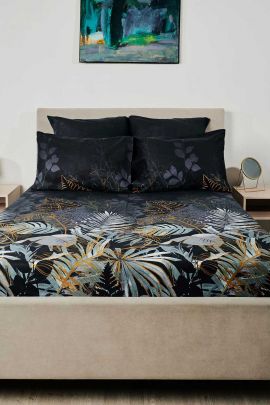 Простыня бязь на резинке - Ночные тропики