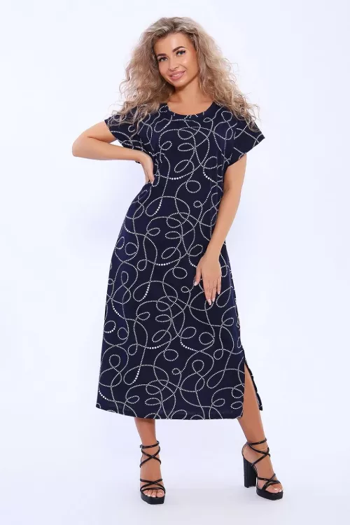 Платье 356619 темно-синий последний размер
