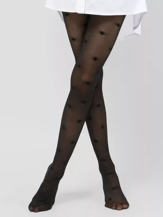 Колготки SP 1112 ромб черный последний размер