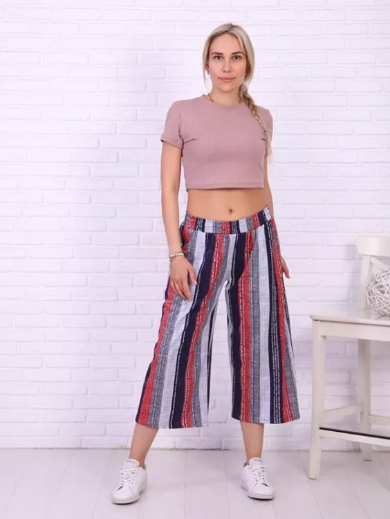 Брюки-кюлоты Джина-2 полоса последний размер