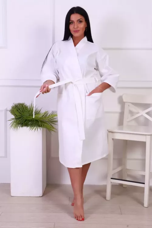 Халат Кимоно ВК-225-7*7 вафельный белый последний размер