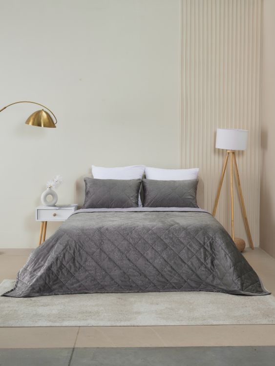 Набор покрывало и чехлы на подушку - Кристалл, цвет графит