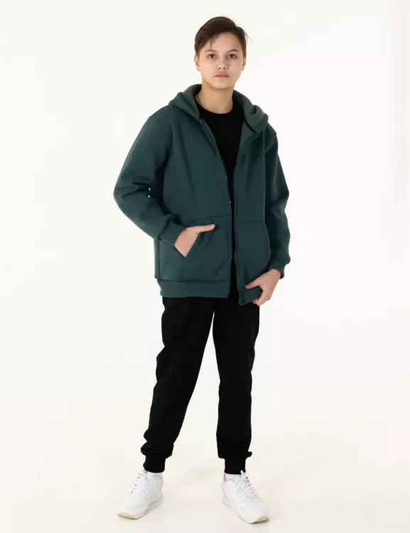 Толстовка детская 1553 темно-зеленый последний размер