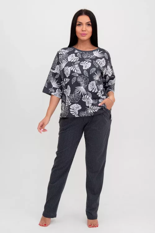 Костюм с брюками Мишель (черный)