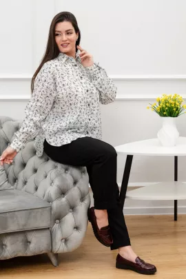 Рубашка 02-001-22 белый-серый последний размер