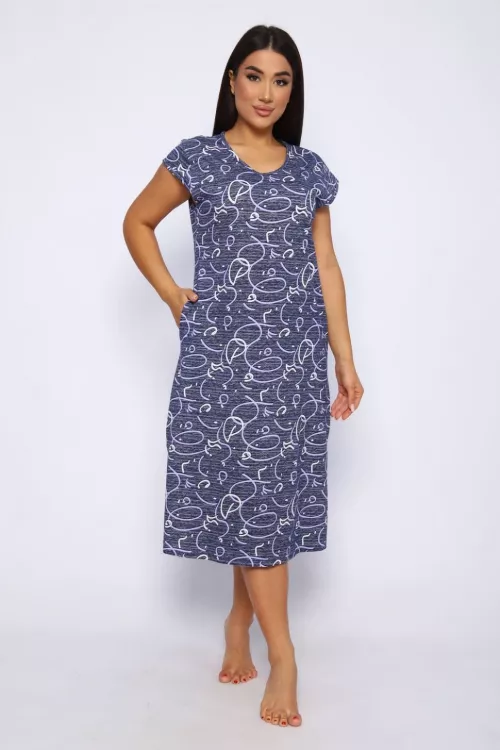 Платье 015-3 синий последний размер