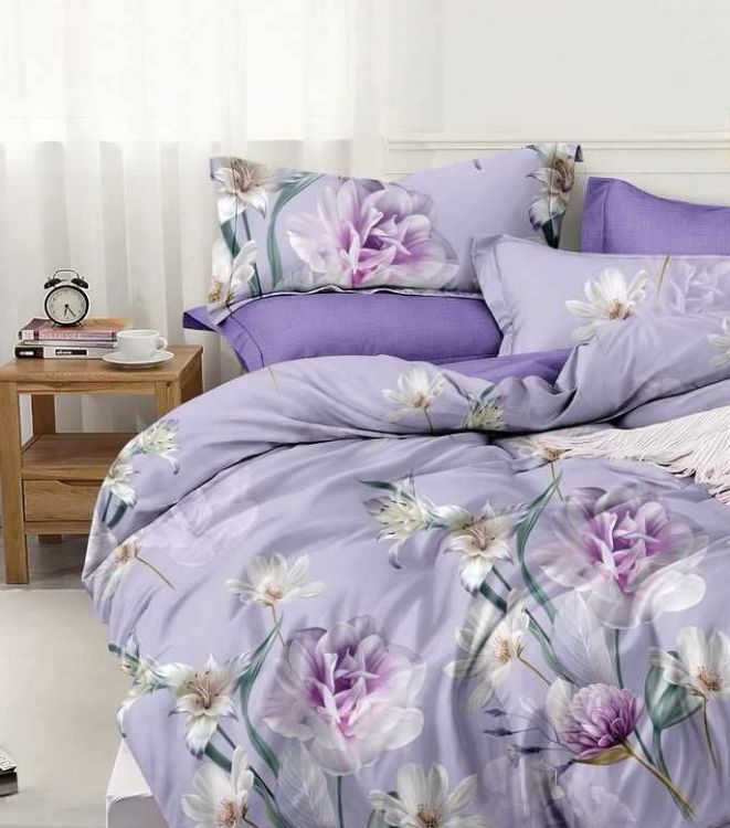 Постельное белье поплин эксклюзив на молнии - Лиловая фантазия