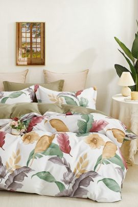 Постельное белье сатин элит на молнии - Листья тропиков