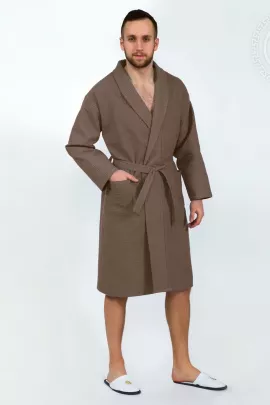 Халат запашной с воротником (коричневый) 011S/M 44-46 011S/M