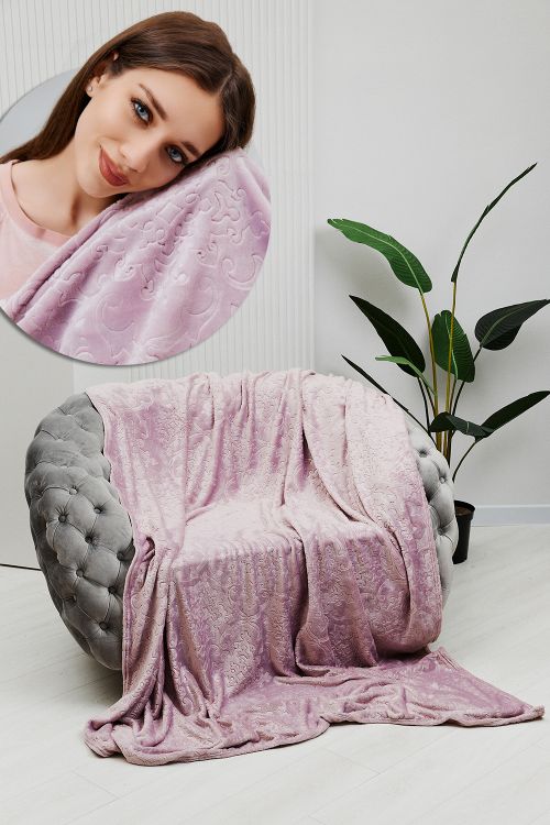 Плед велсофт ST-358 Узор-Сирень