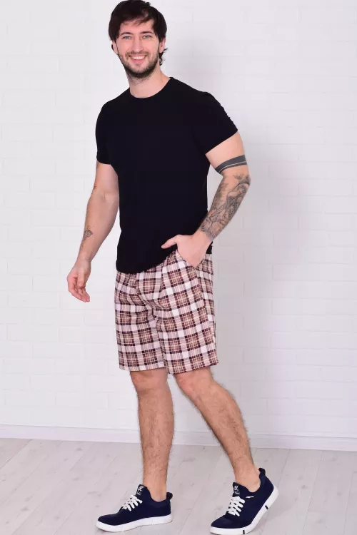 Шорты мужские 9-173и (коричневая клетка)