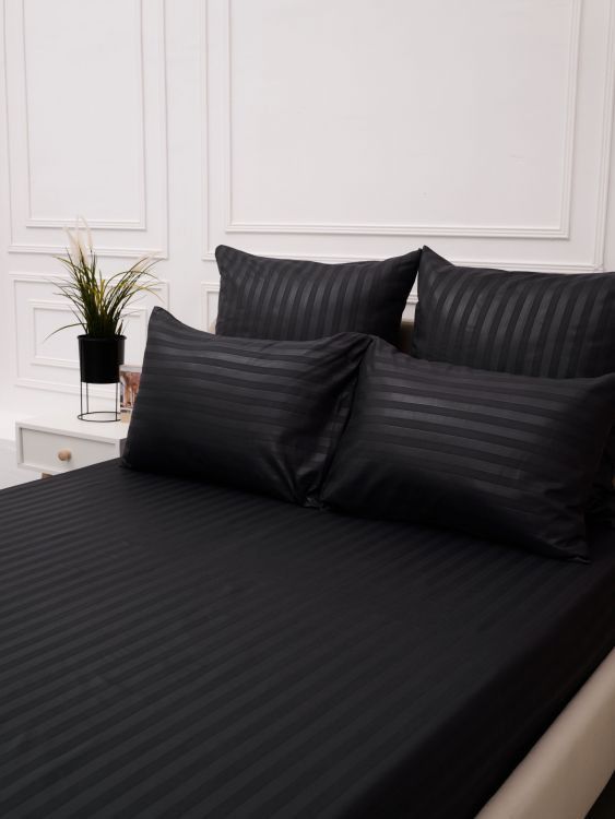 Простыня Микрофибра Страйп на резинке - Графит