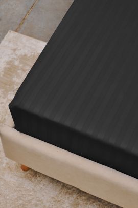 Простыня Микрофибра Страйп на резинке - Серый