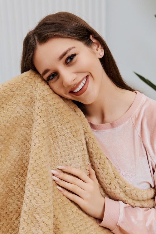 Плед велсофт ST-24 Соты-песок