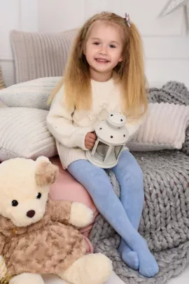 Колготки детские Холод плюш голубой последний размер